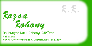 rozsa rohony business card